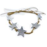 Wianek na rzemyku Stars - SILVER