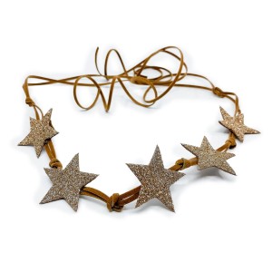 Wianek na rzemyku Stars - VINTAGE GOLD