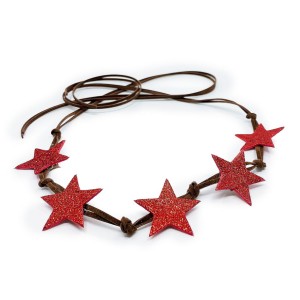 Wianek na rzemyku Stars - RED