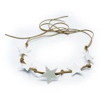 Wianek na rzemyku Stars - WHITE