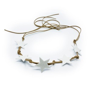 Wianek na rzemyku Stars - WHITE