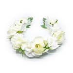 Wianek na opasce Flower Crown - WHITE / IVORY
