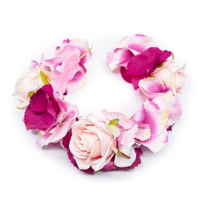 Wianek na opasce Flower Crown - INTENSE PINK