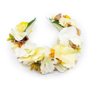 Wianek na opasce Flower Crown - YELLOW / BROWN