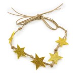 Wianek na rzemyku Stars - GOLD
