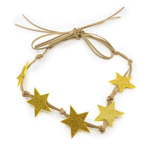 Wianek na rzemyku Stars - GOLD